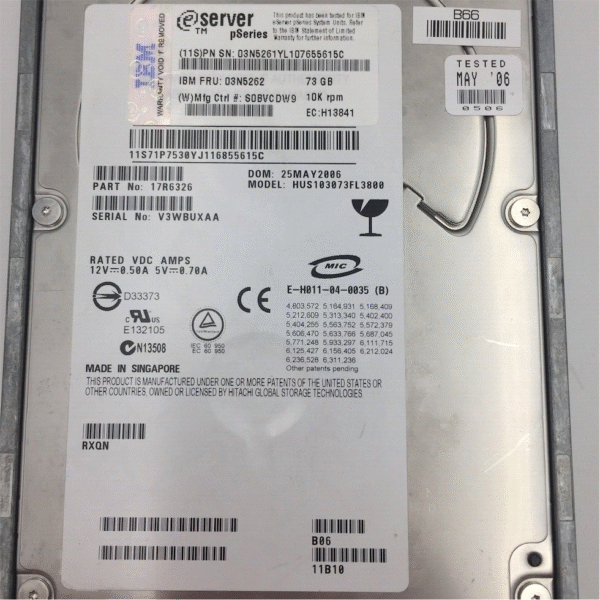 IBM 73Gb SCSI U320 10K 80P HDD 03N5262 - Imagen 2