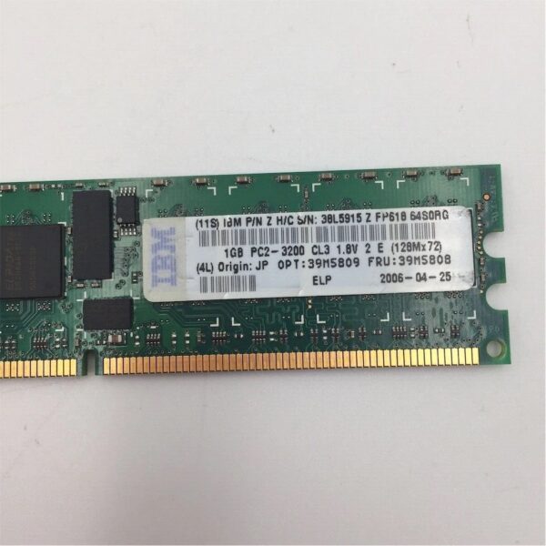 IBM 1Gb PC2-3200R 400Mhz ECC REG SR x4 CL3 240-Pin 73P2870 38L5093 39M5808 - Image 3