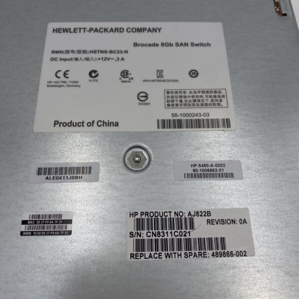 HP 8/24C POWER PACK+ SAN SWITCH FOR BLADESYSTEM C-CLASS AJ822B - Image 5