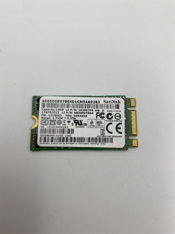 Lenovo SSD 16G,M.2 2242,SATA6G,STD,SANDISK - Image 8