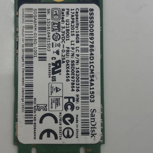 Lenovo SSD 16G,M.2 2242,SATA6G,STD,SANDISK - Image 3