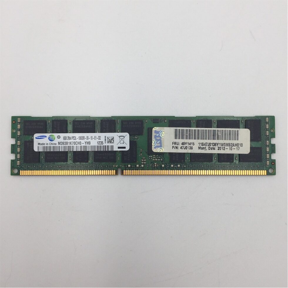 IBM 8GB 1X8GB PC3L-10600R 2RX4 DIMM 49Y1415 47J0136