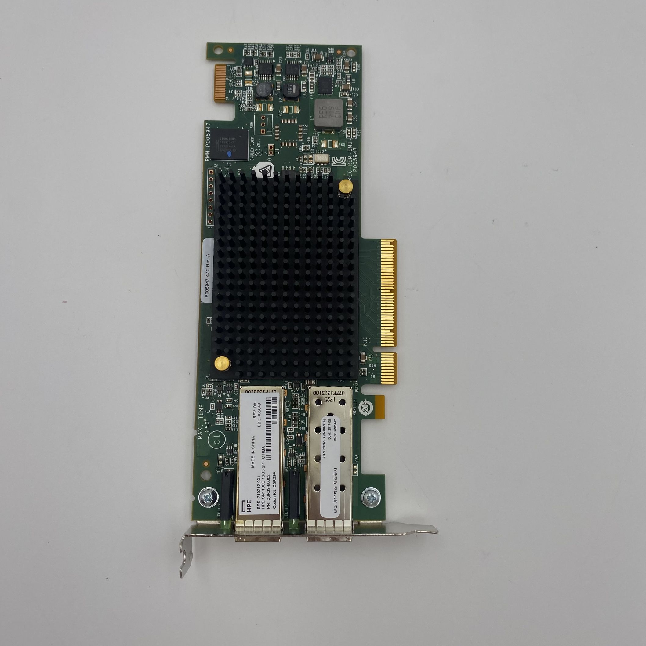 HP SN1100E 16GB DUAL PORT FIBRE CHANNEL HOST BUS ADAPTER C8R39-60002 719212-001 - Image 3