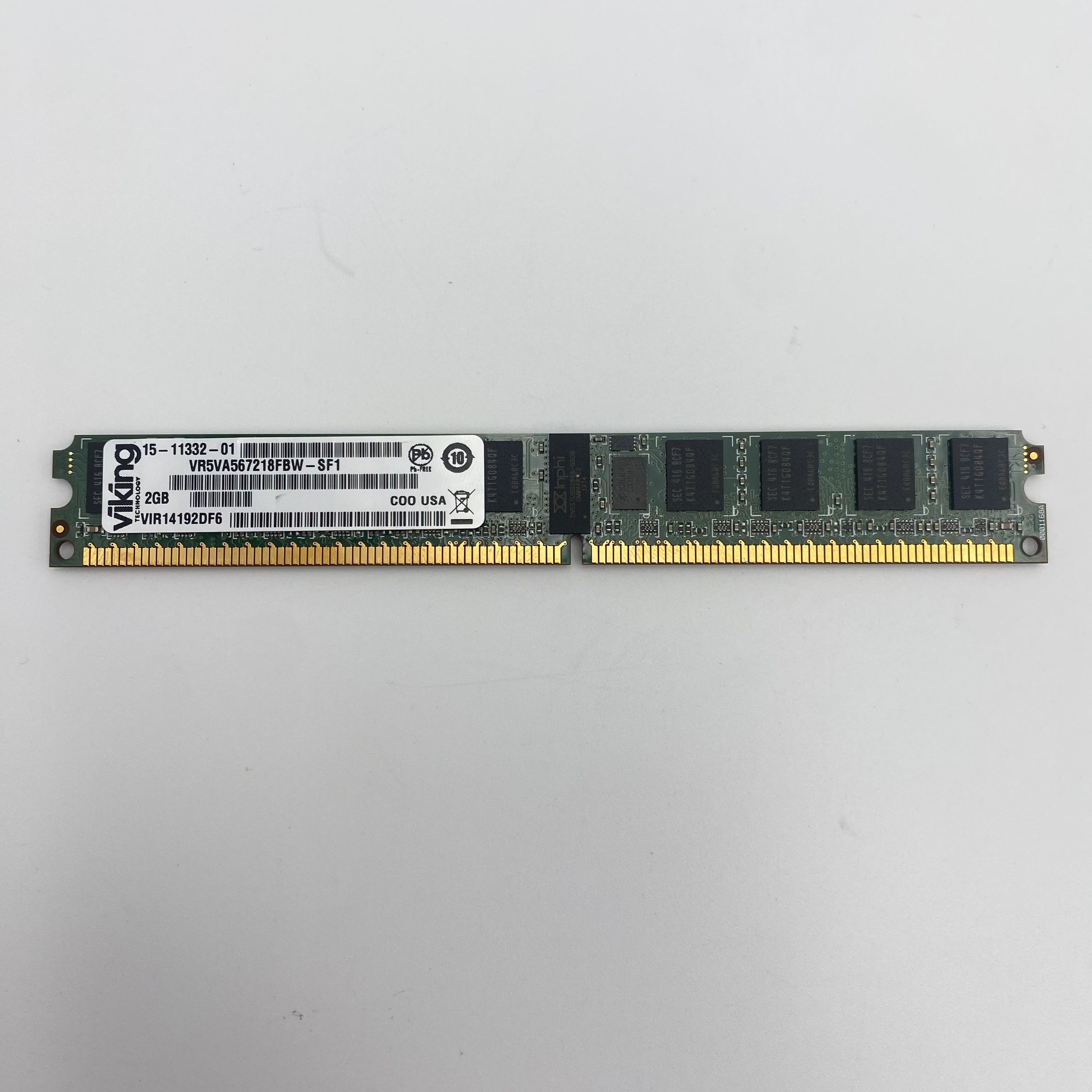 Viking 2GB DDR2 Registered ECC PC2-5300 667Mhz 2Rx8 Memory VR5VA567218FBW-SF1