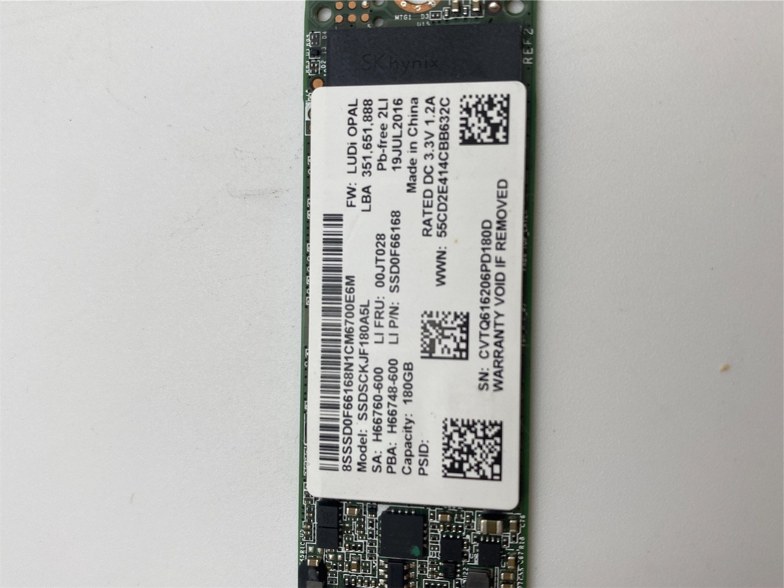 Lenovo SSD_ASM 180G,M.2,2280,SATA6G,INTEL,OPAL 00UP426 00JT004 04X4421 00JT028 - Imagen 3