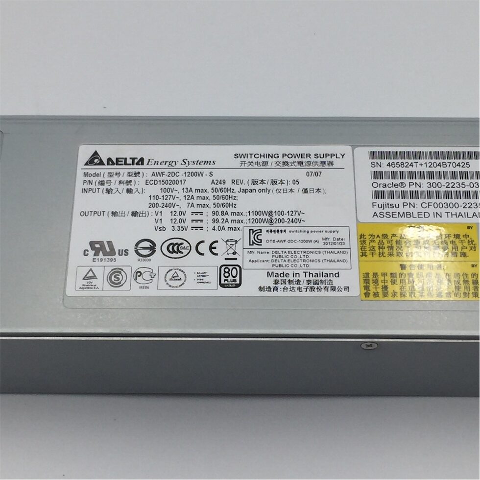 SUN Type A249 1100/1200 Watt Power Supply Unit - Image 6