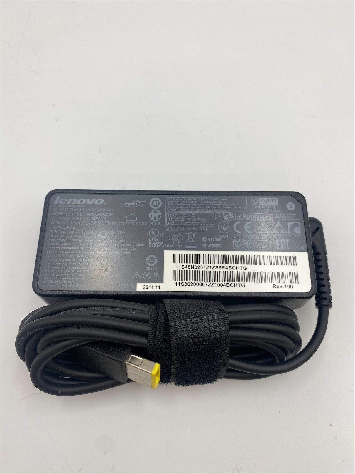 LENOVO AC ADAPTER 65 WATT 20VDC 3.25A SLIM TIP 3 PIN FOR T44