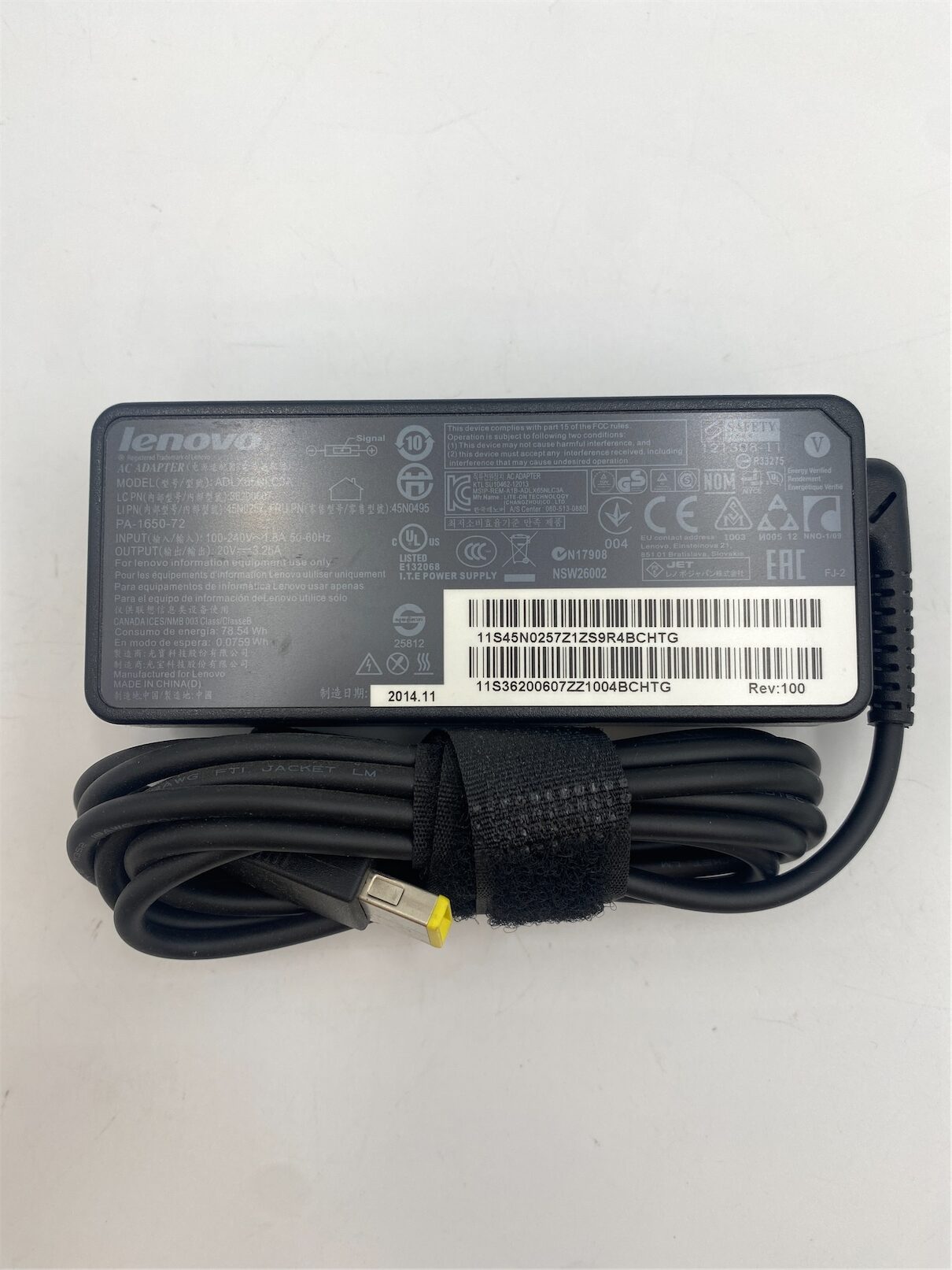 LENOVO AC ADAPTER 65 WATT 20VDC 3.25A SLIM TIP 3 PIN FOR T44 - Imagen 3