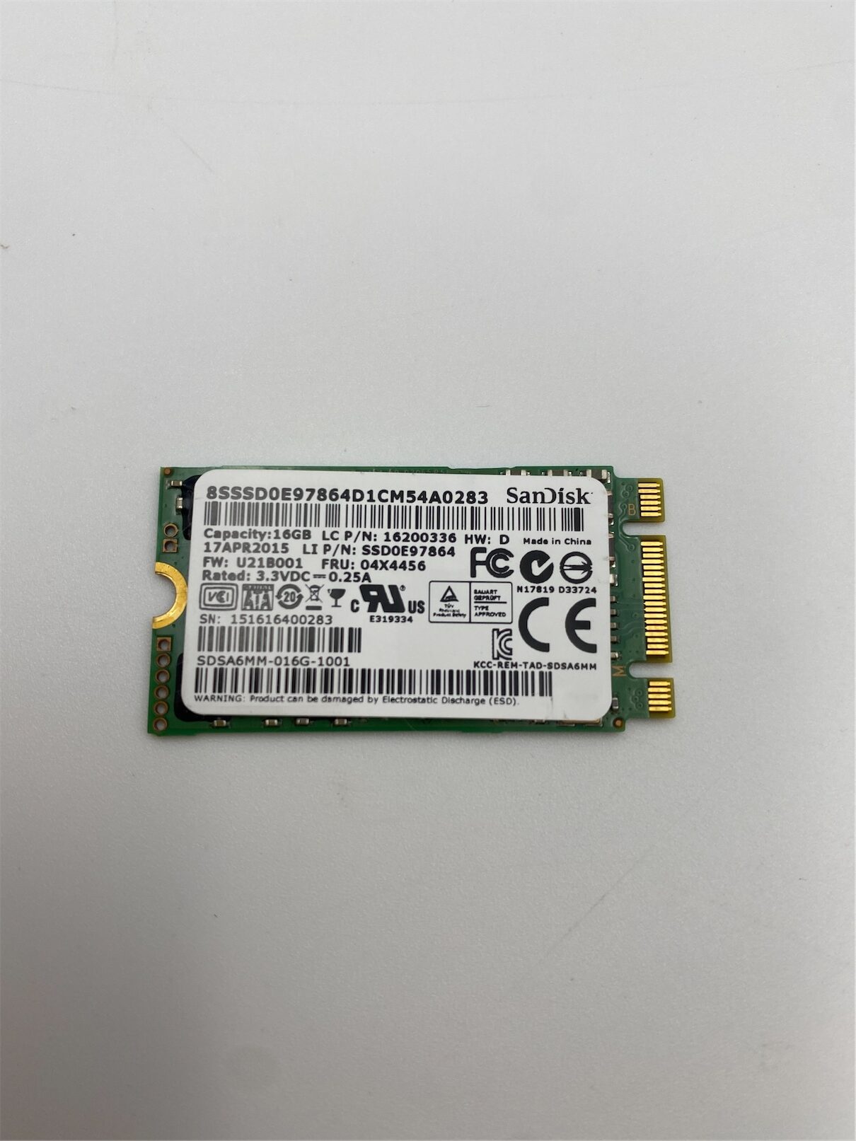 Lenovo SSD 16G,M.2 2242,SATA6G,STD,SANDISK - Imagen 8