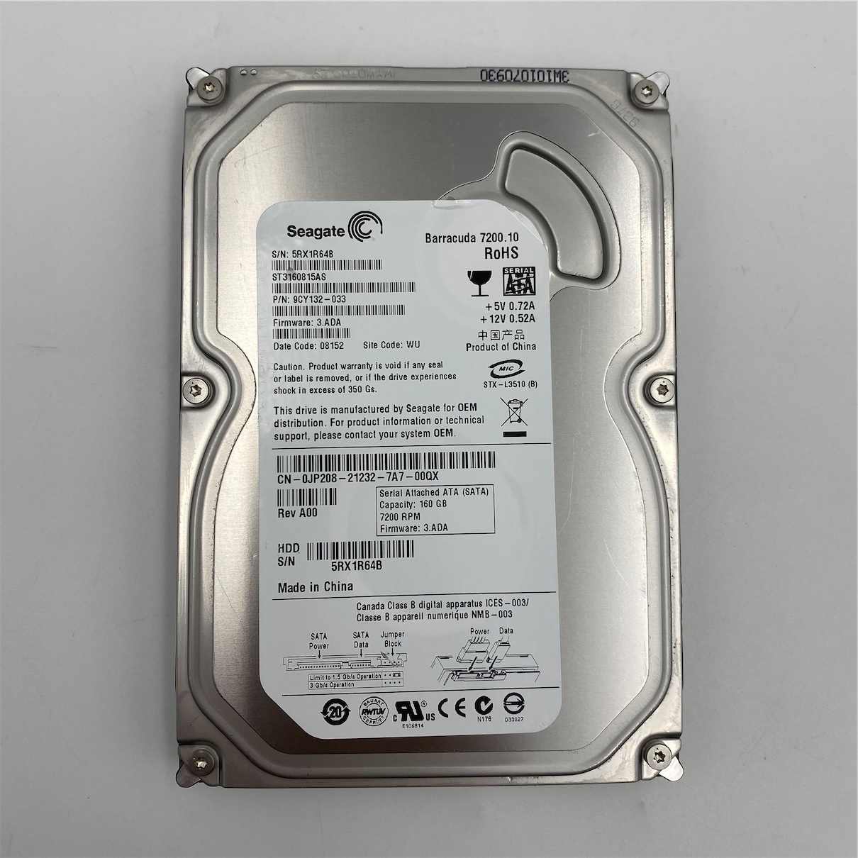 DELL 160GB 7.2K 3G 3.5INCH SATA HDD