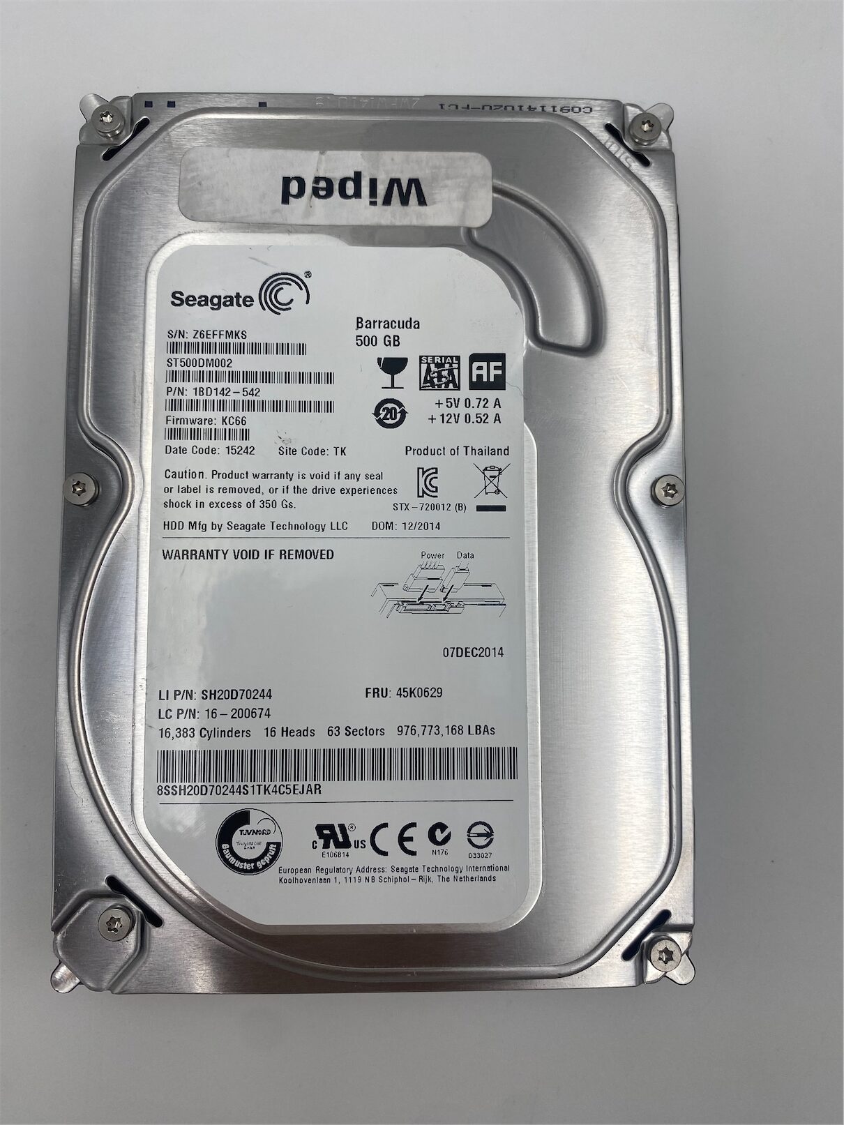 Lenovo 500GB 7.2K 6G 3.5INCH SATA HDD 45K0630 16002611 0B58201 45K0629 - Image 4