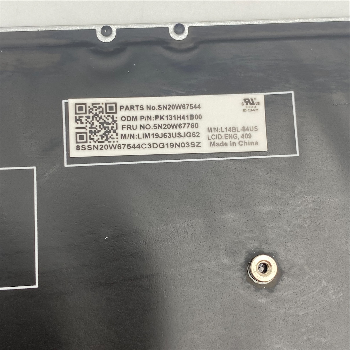 Lenovo Keyboard Internal, BL,US English