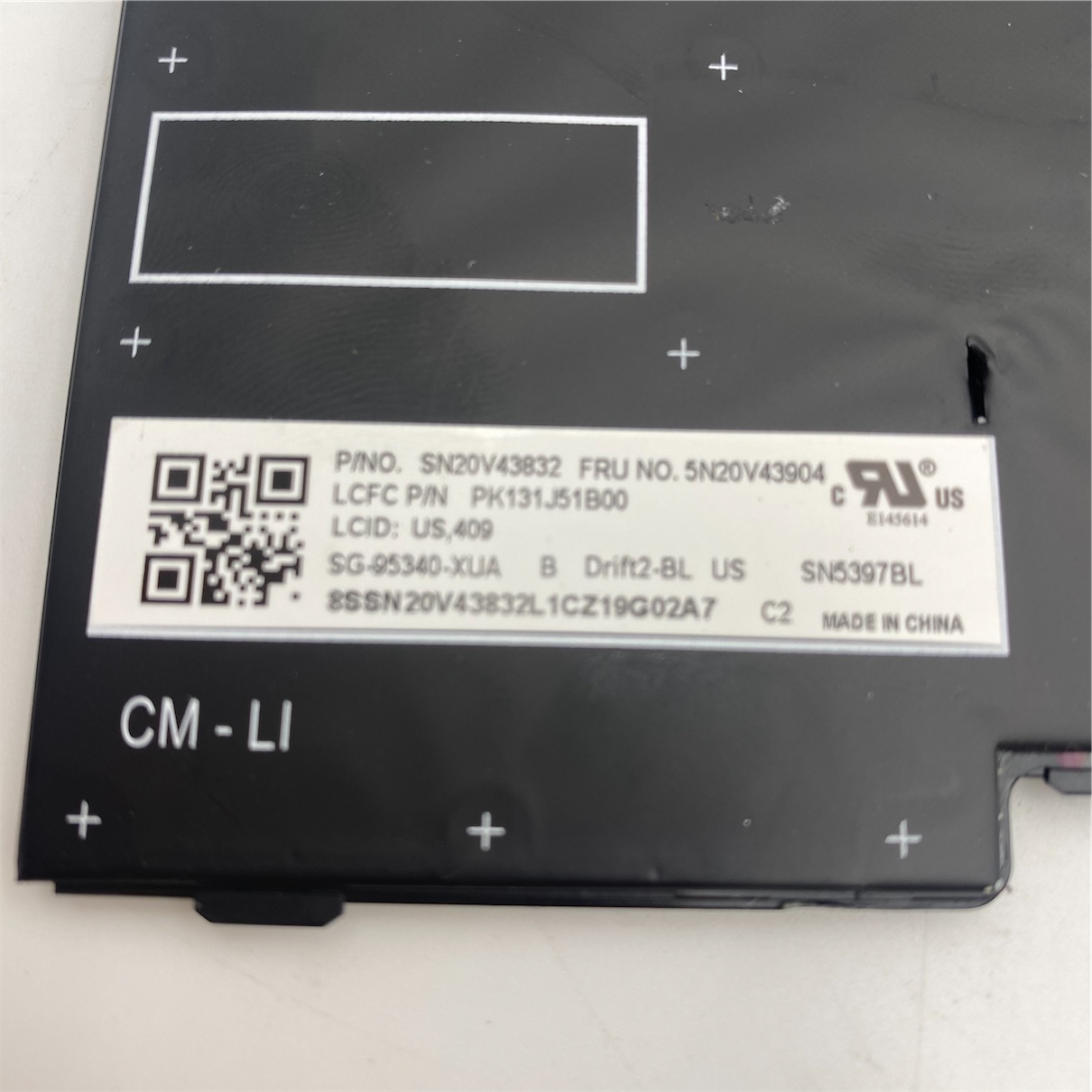 Lenovo Keyboard Internal,USA English,Black,Backlight