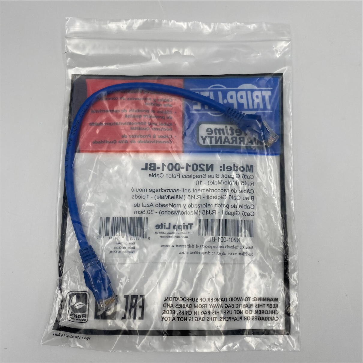 Tripp Lite 1ft Cat6 Gigabit Snagless Molded Patch Cable RJ45 - Image 10