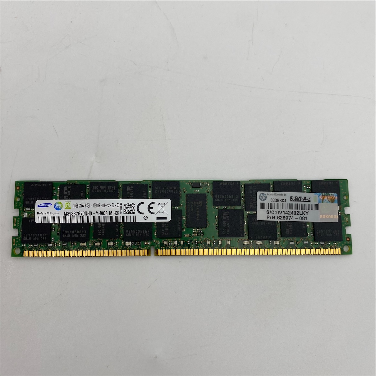HP 16GB (1*16GB) 2RX4 PC3L-10600R DDR3-1333MHZ 1.35V RDIMM 627812-B21 628974-081