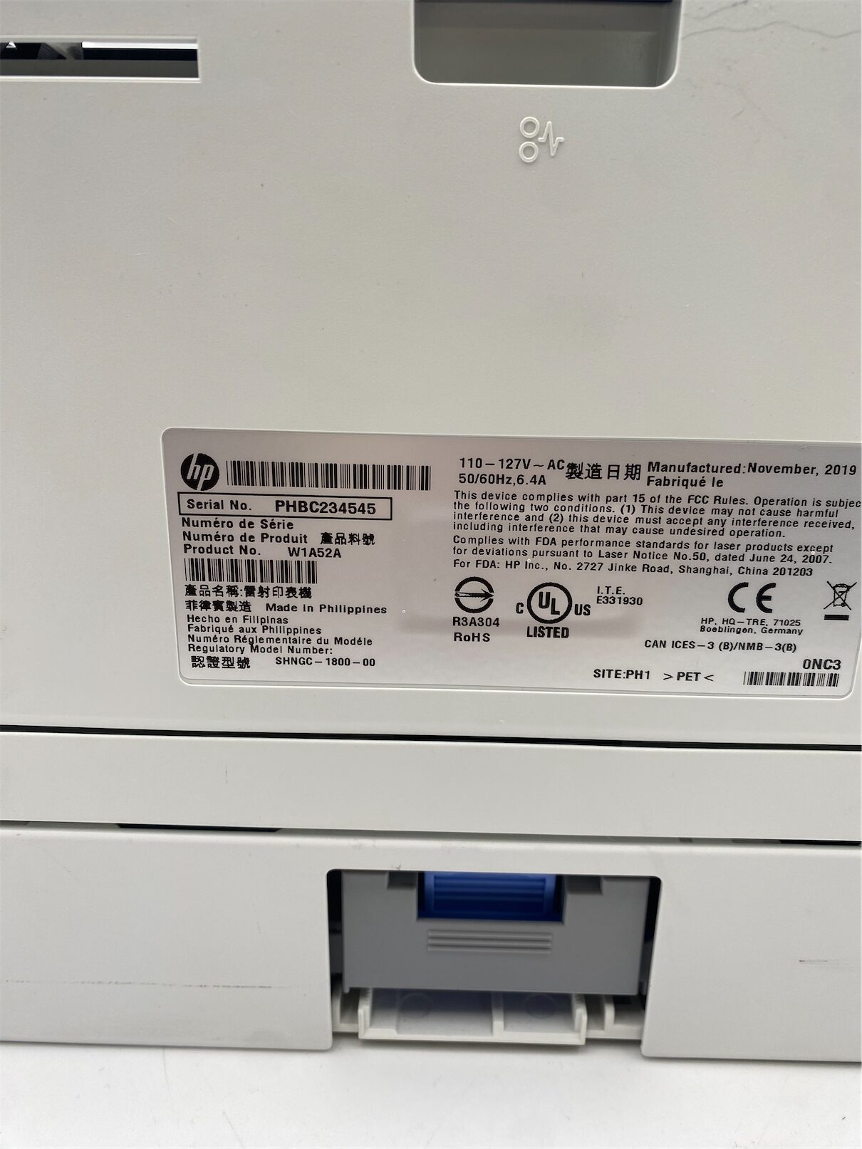 HP Laserjet Pro M404N Printer Page count:1494 *W/PowerCord* Tested W1A52A - Image 5