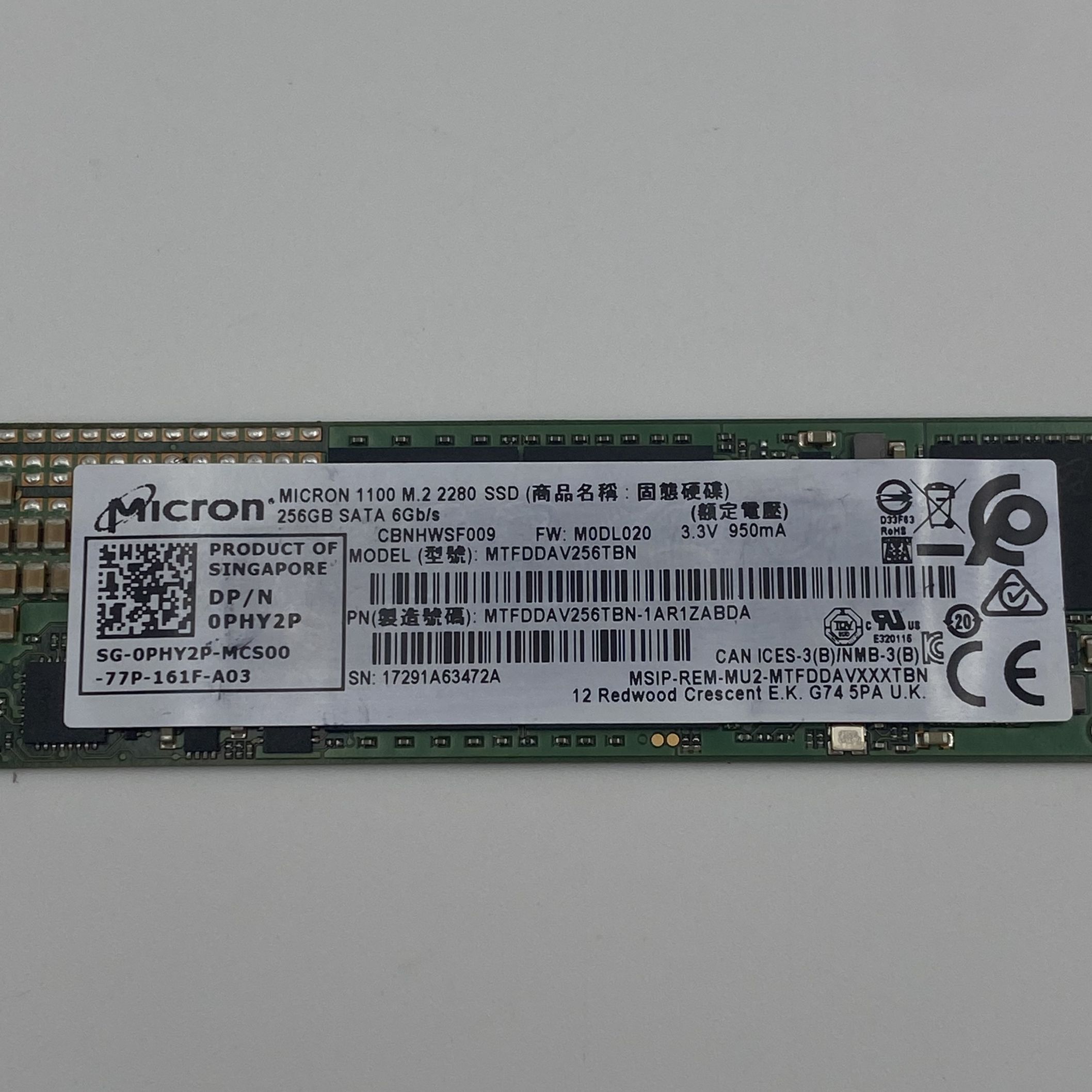 DELL 256GB 6G TLC SATA M.2 INTERNAL SSD 0PHY2P PHY2P - Imagen 6