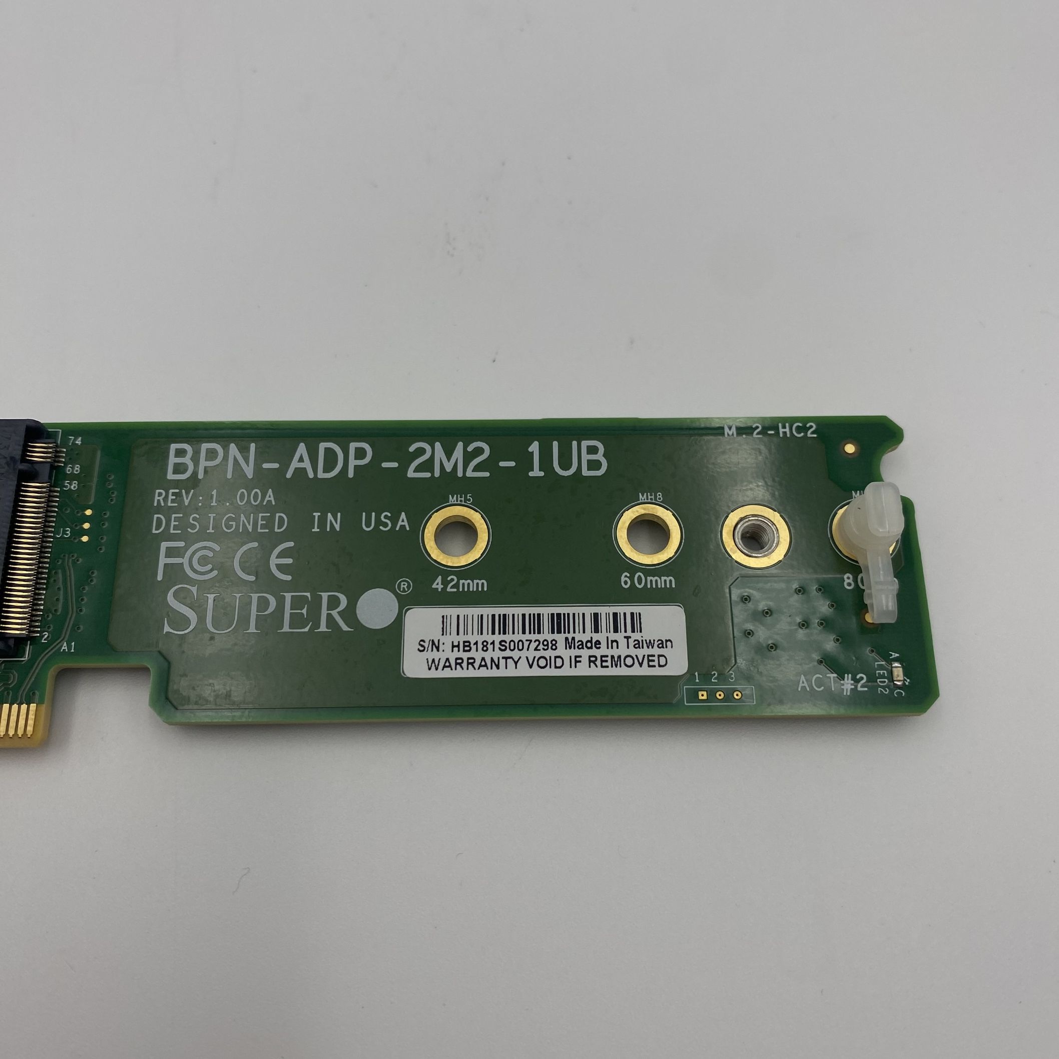 Supermicro Dual M.2 SATA/NVMe SSD Solid State Drive Carrier BPN-ADP-2M2-1UB - Image 6