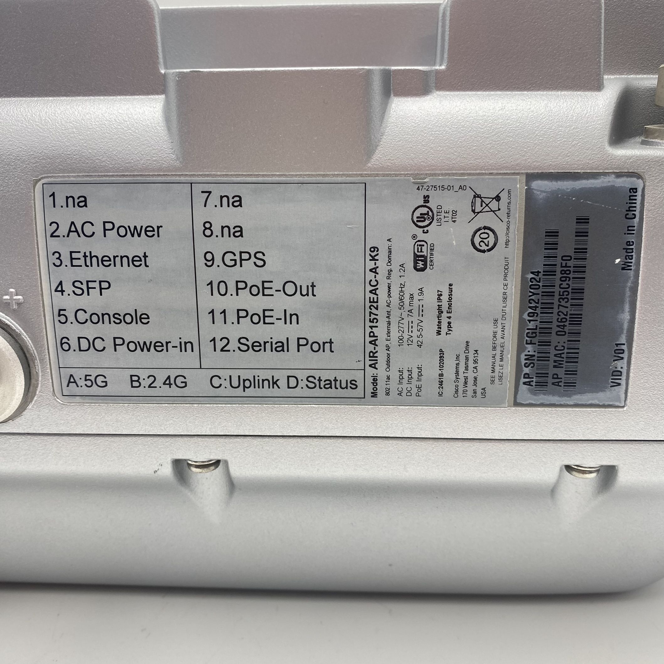 Cisco Aironet 1570 Series 1572EAC Outdoor Access Point AIR-AP1572EAC-A-K9 - Image 6
