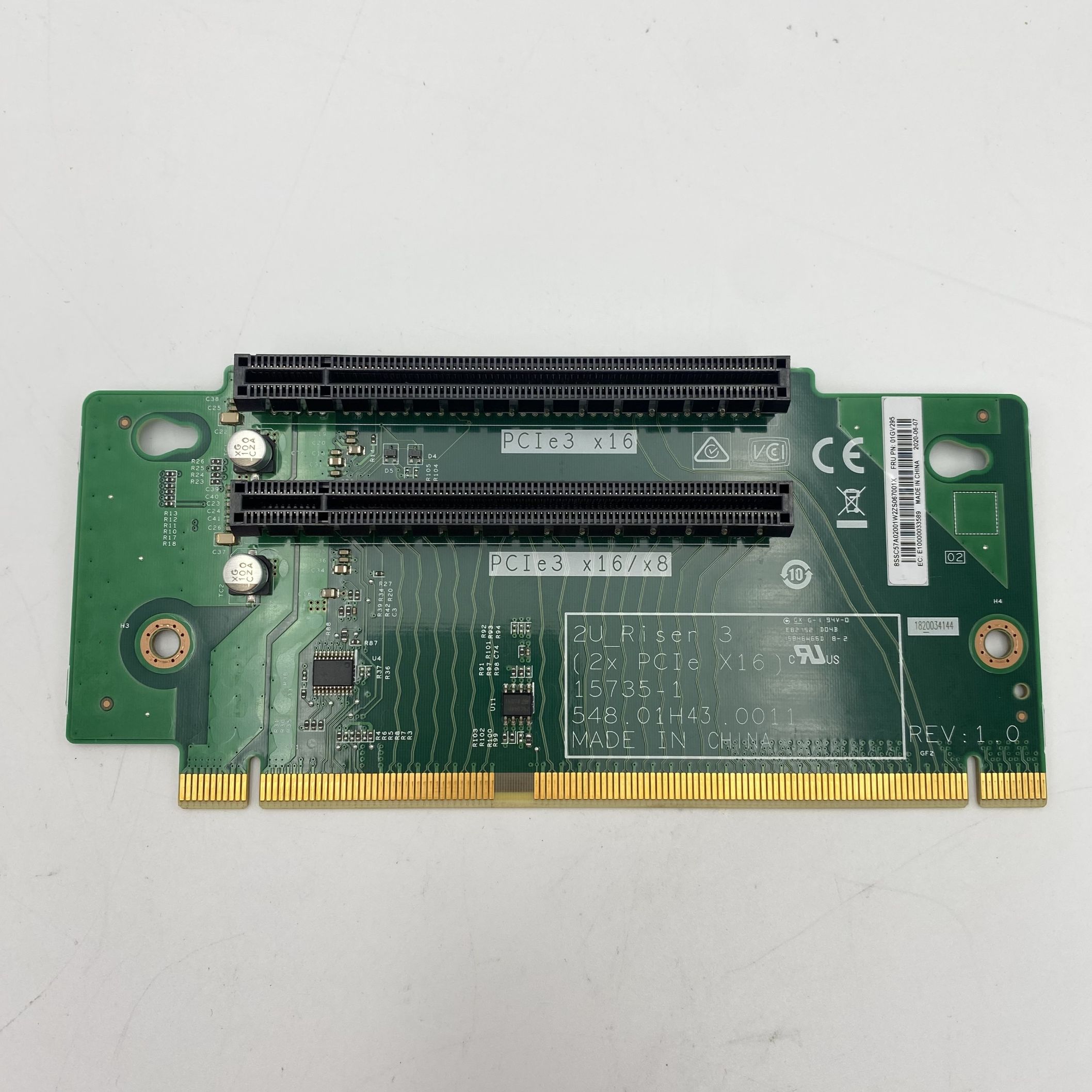Lenovo ThinkSystem SR550/SR650 x16/x16 PCIe Riser 2