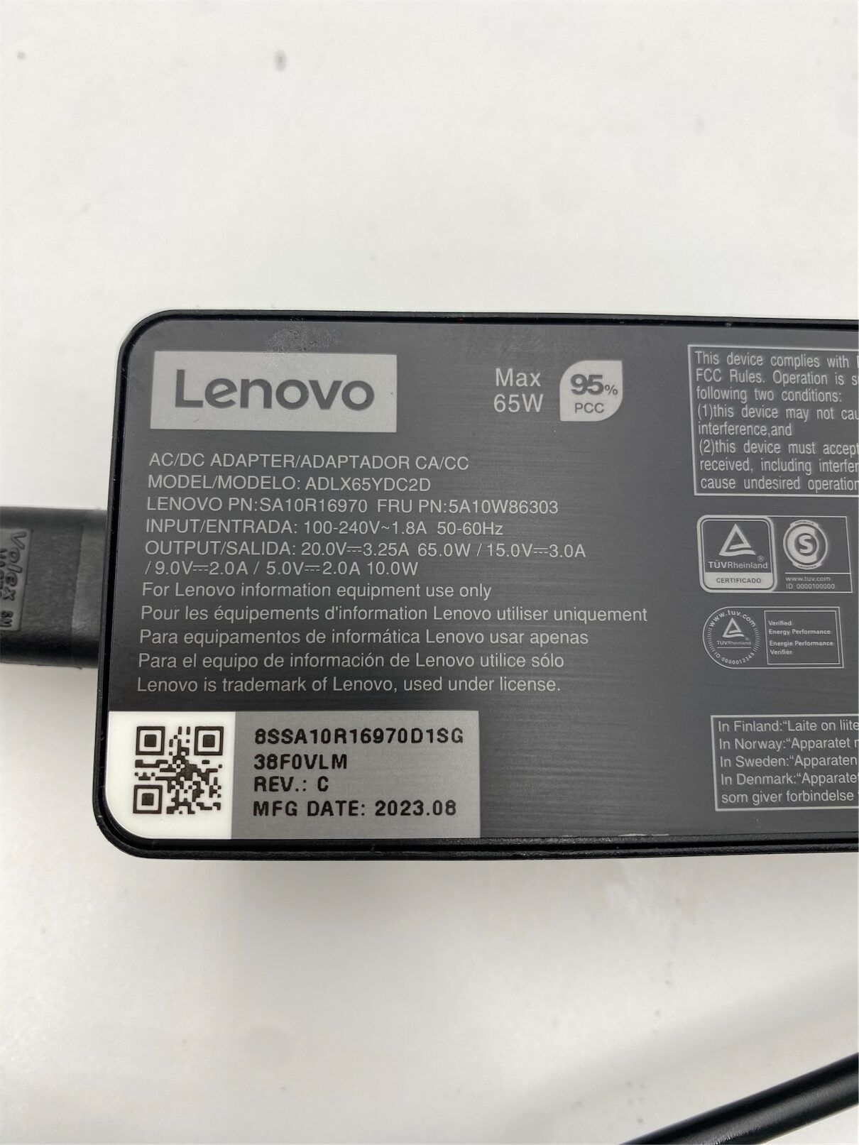 Lenovo 65Watt Type-C USB AC Adapter 5A10W86303 - Image 3