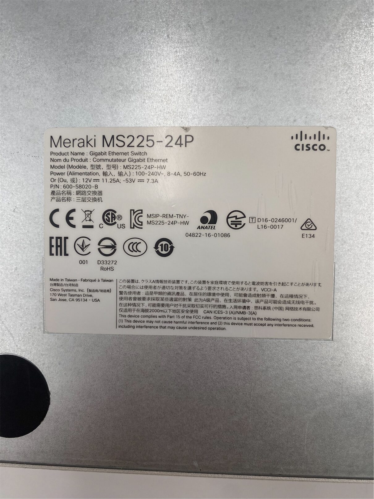 CISCO MERAKI CLOUD-MANAGED 24 PORT GIGABIT SWITCH - Image 7