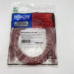 Tripp Lite Cat6 Gigabit Molded (UTP) RJ45 M/M POE 10ft Red