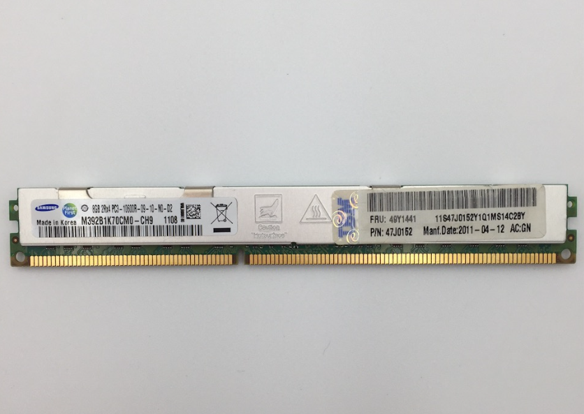 IBM 8GB 2RX4 PC3-10600R DDR3-1333MHZ VLP RDIMM 49Y1441 M392B1K70CM0-CH9